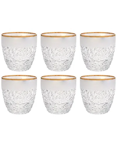 Barski Crystal Glass Dof Tumblers Set Of 6 In Clear