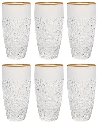 Barski Crystal Glass Hiball Tumblers Set Of 6 In Clear