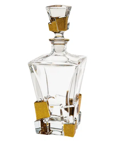 Barski Crystal Glass Square Shaped Decanter In Transparent