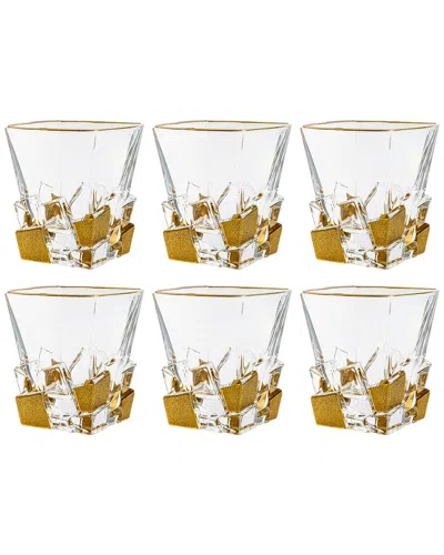 Barski European Crystal Double Old Fashioned Tumblers Set Of 6 In Transparent