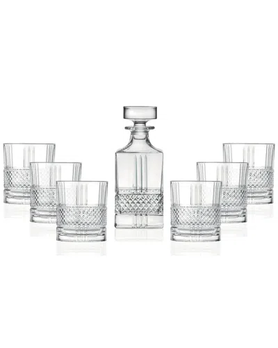 Barski European Crystalline Whiskey Decanter And 6 Double Old Fashioned Tumblers In Transparent