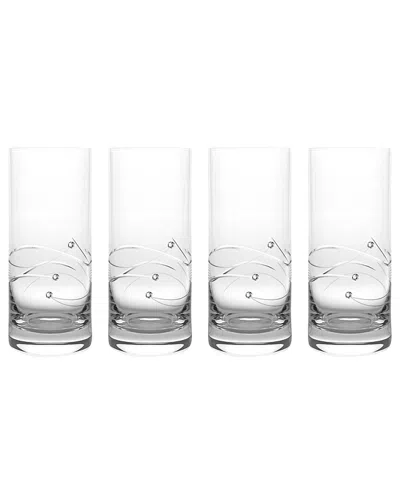 Barski European Handmade Crystalline Swarovski Glass Highball Glasses Set Of 4 In Clear