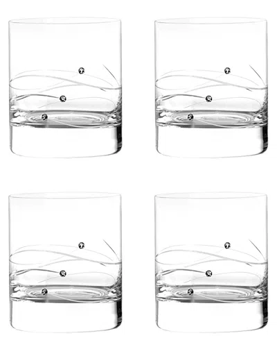 Barski European Handmade Crystalline Swarovski Tumbler Glasses Set Of 4 In Clear