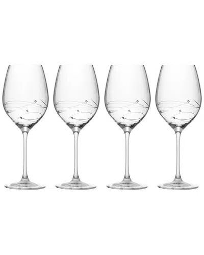 Barski European Handmade Lead-free Crystalline Swarovski Sparkle Red Wine Glasses Set Of 4 In Clear