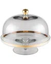 Barski European Lead-free Crystalline Cake Stand & Dome In Clear