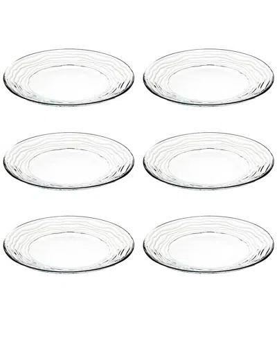 Barski European Lead-free Crystalline Dinner Plates Set Of 6 In Clear