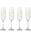 Barski European Lead-free Crystalline Wedding Champagne Flute Glasses Set Of 2 In Clear