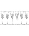 Barski European Toasting Flute Glass Set Of 6 In Clear