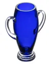 Barski Footed 10in Trophy Vase With Handle In Blue