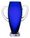 Barski Footed 12in Trophy Vase With Handle In Blue