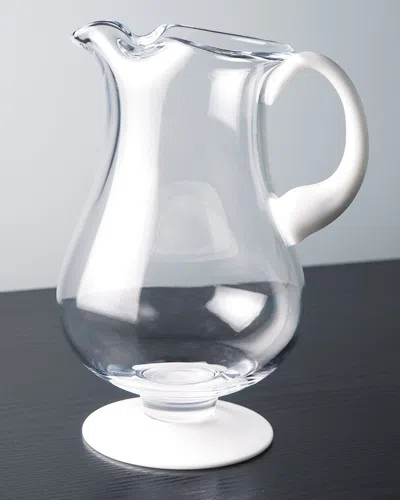 Barski Footed Glass Pitcher With Opal Handle In Transparent