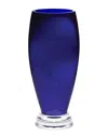 Barski Footed Round 14in Cobalt Vase In Blue