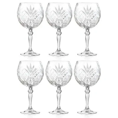 Barski Gin Tonic Glass - Wine Glass - Cocktail - Coupe - Goblet Glass - Set Of 6 Crystal Glasses - Glass -  In Gray