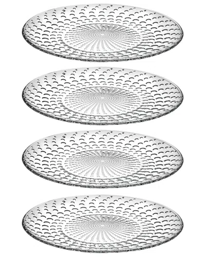 Barski Glass 10in Dinner Plates Set Of 4 In Clear