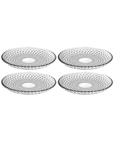 Barski Glass 7in Salad Plates Set Of 4 In Clear
