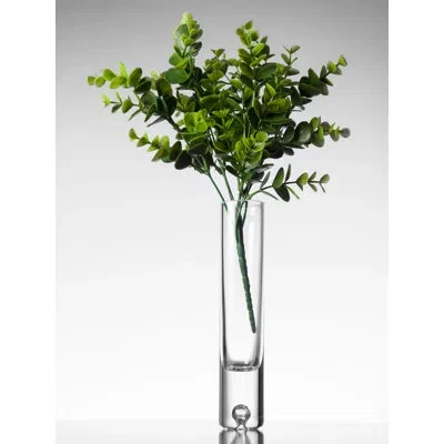 Barski Glass Bud Vase - Bubble Design In Base - By  In Clear