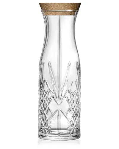 Barski Glass Carafe Pitcher With Cork Cover In Transparent