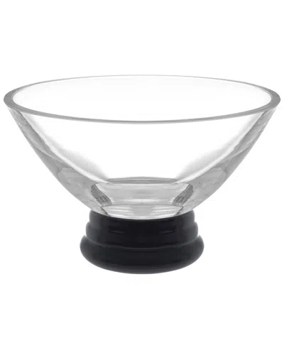 Barski Glass Clear/black Footed Bowl