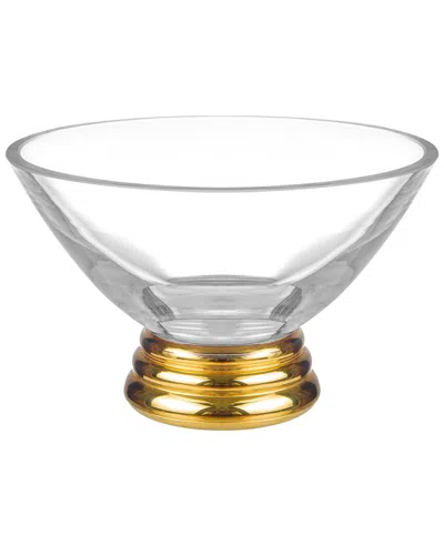 Barski Glass Clear/gold Footed Bowl