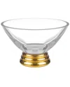 Barski Glass Clear/gold Footed Bowl In Gold