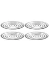 Barski Glass Dinner Plates Set Of 4 In Clear