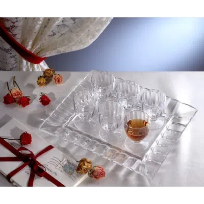 Barski - Glass - Tray - Rectangular - Serving Platter -  8.75" Long - 6.75" Wide - Made In Europe In Clear