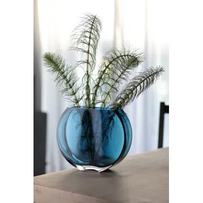Barski Glass - Vase - Blue - 9" H - Sphere - By