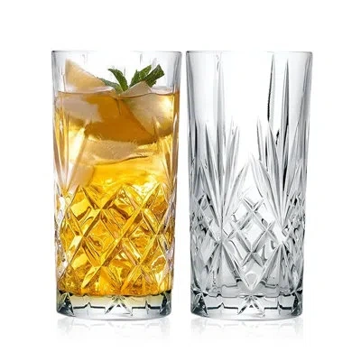 Barski Highball Glass - Drinking Glasses - Set Of 2 - Bar Glassware, 12 oz - Set Of 2 In Transparent