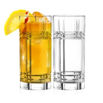 Barski Highball Glass - Drinking Glasses - Set Of 2 - Glass Crystal Tumbler - Glassware, 12 Oz. In Clear