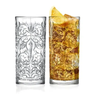 Barski Highball Glass - Drinking Glasses - Set Of 2 - Hiball Tumblers - Bar Glassware, 13 Oz. In Clear
