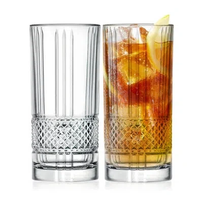 Barski Highball Glass - Drinking Glasses - Set Of 2 - Hiball Tumblers - Bar Glassware, 13 Oz. In Clear