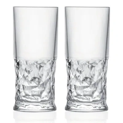Barski Highball Glass - Drinking Glasses - Set Of 2 - Tumbler - Bar Glassware, 11 oz In Transparent