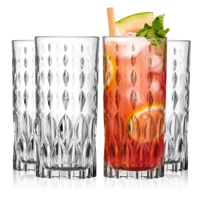 Barski Highball Glass - Drinking Glasses - Set Of 4 - Hiball Tumblers - 13 oz In Clear