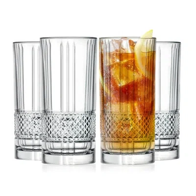 Barski Highball Glass - Drinking Glasses - Set Of 4 - Hiball Tumblers - 13 oz In Clear