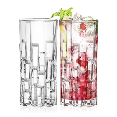 Barski Highball Glass -  Set Of 2 Hiball Tumblers - Glass Crystal Tumbler -  Bar Glassware, 11.6 Oz. In Clear