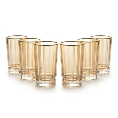 Barski Set Of 6 Highball Tumblers In Brown