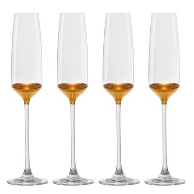 Barski Lead Free Crystal 5.75 Oz. Champagne Flute In Transparent