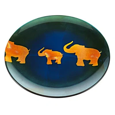 Barski Majestic Gift High Quality 15" Dinner Plate In Blue