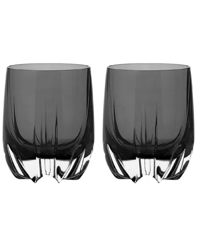 Barski Set Of 2 Crescent Double Old Fashioned Tumblers In Black