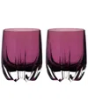 Barski Set Of 2 Crescent Double Old Fashioned Tumblers In Pink