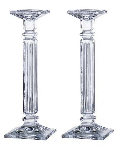 Barski Set Of 2 Crystalline 14in Candlesticks