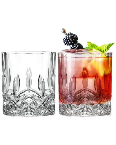 Barski Set Of 2 Double Old Fashioned Glasses In Transparent