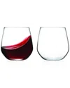 Barski Set Of 2 Luminous 13oz Stemless Wine Glasses In Transparent