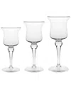 Barski Set Of 3 Hand-blown Pillar Candle Holders