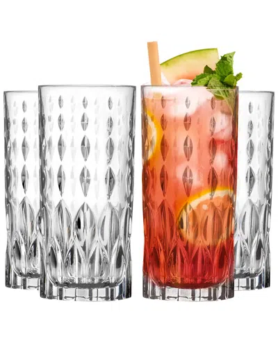 Barski Set Of 4 13oz Highball Glasses In White