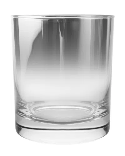 Barski Set Of 4 Double Old Fashioned Glasses With Metallic Finish In Transparent