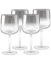 Barski Set Of 4 Smoked Metallic Ombre Wine Glasses In Silver