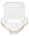 Barski Set Of 4 Square Plates With Rim In White