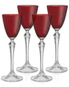 Barski Set Of 4 Vivid 3oz Liquor Glasses In Red