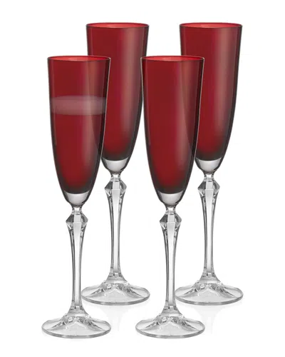 BARSKI BARSKI SET OF 4 VIVID 7OZ CHAMPAGNE FLUTES
